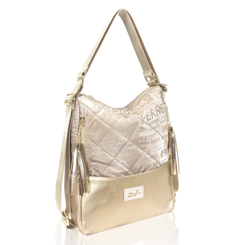 ZELLIA NŐI VÁLLTÁSKA/HÁTIZSÁKÁ ALAKÍTHATÓ 22199 BEIGE - STEPPELT - BETŰS ANYAGOS - - Image 2