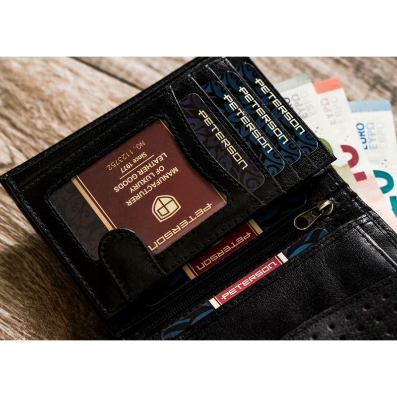 PETERSON FÉRFI BŐR PÉNZTÁRCA PTN 333A-5897 Black - Image 6