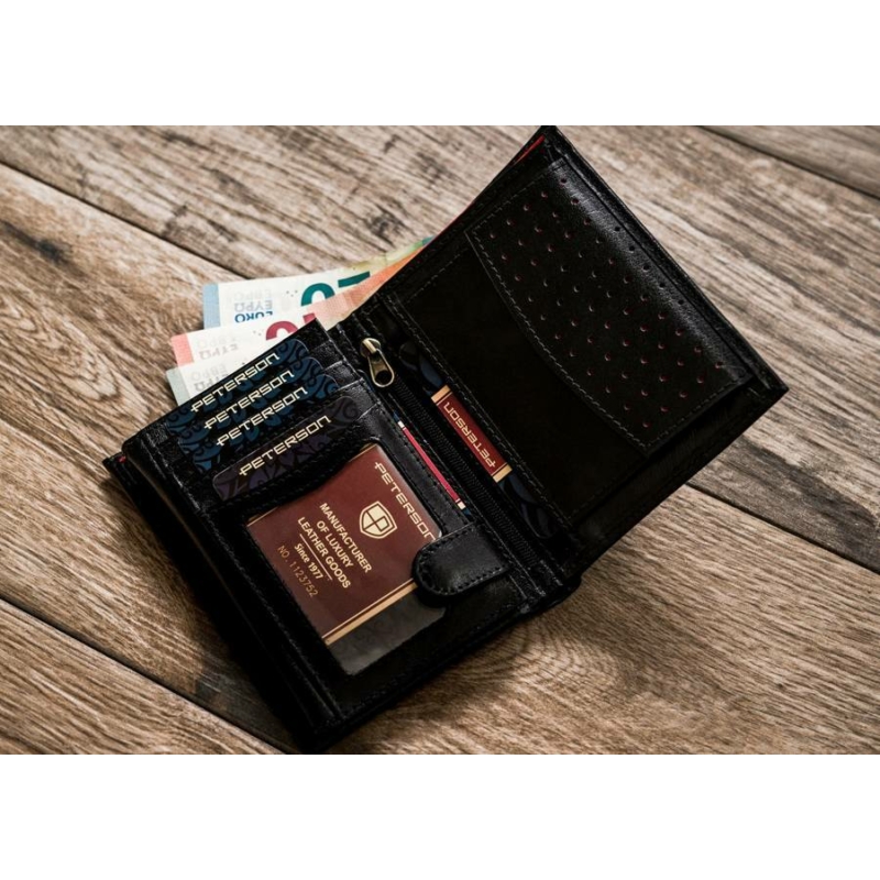 PETERSON FÉRFI BŐR PÉNZTÁRCA PTN 333A-5897 Black - Image 7