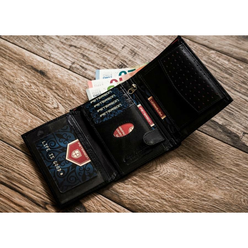PETERSON FÉRFI BŐR PÉNZTÁRCA PTN 333A-5897 Black - Image 8