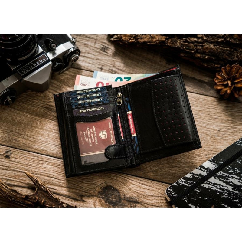 PETERSON FÉRFI BŐR PÉNZTÁRCA PTN 333A-5897 Black - Image 9