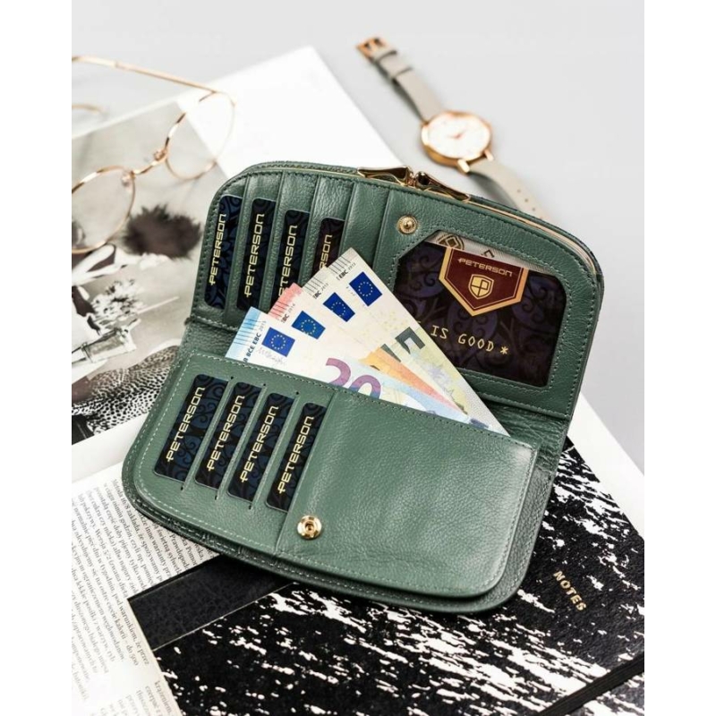 PETERSON NŐI BŐR PÉNZTÁRCA PTN 42123-MD GREEN - Image 6
