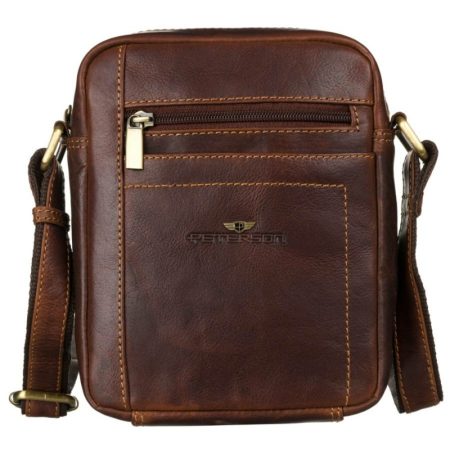 PETERSON FÉRFI BŐR OLDALTÁSKA TB-117-COM COGNAC