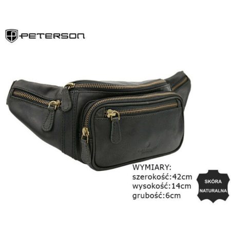 PETERSON FÉRFI BŐR ŐVTÁSKA PTN 2506-OLH-8519 Black