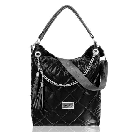 Zellia Női Válltáska 21071 Fekete Steppelt - Vízpelergetős -