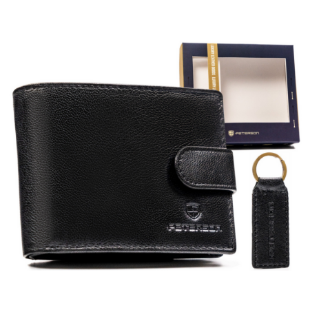 Peterson Férfi Bőr Pénztárca Szett + Kulcstartóval R-Set-M-N003L-Gvt-2395Black
