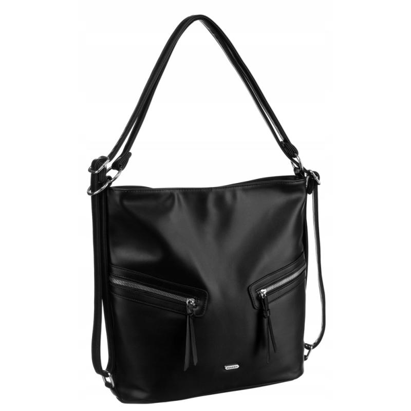 Rovicky Női VÁLLTÁSKA/ HÁTIZSÁKKÁ ALAKITHATÓ -R-073-01-0393 BLACK-