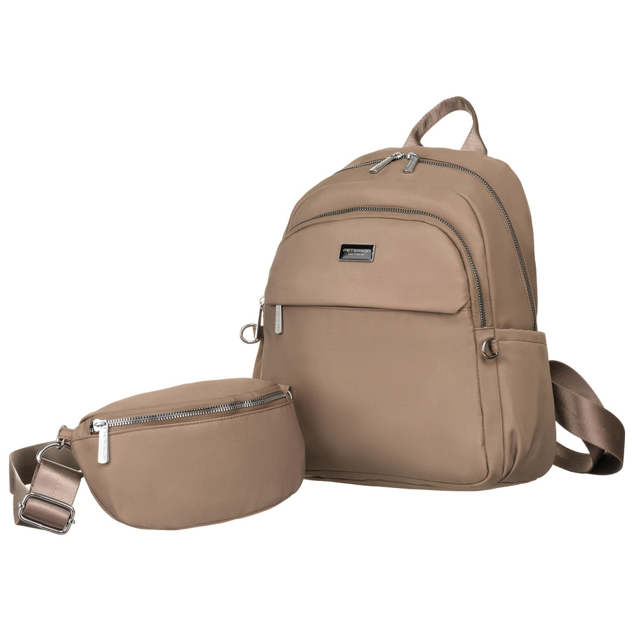 Peterson Női hátizsák +Levehető Övtáska PTN CPY-05-6197 BEIGE- - Image 3