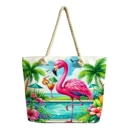 Női Shopper táska - Flamingós-