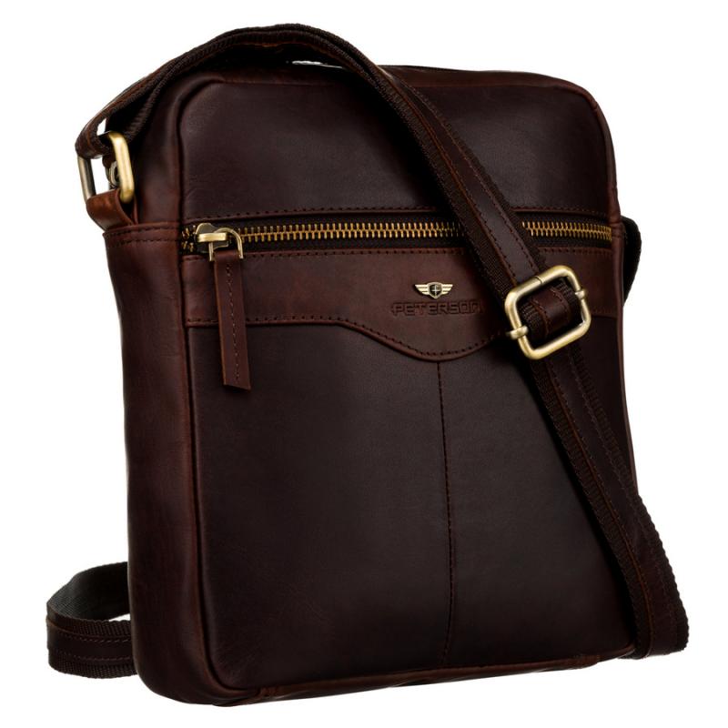 Peterson Férfi Bőr Oldaltáska Ptn 711-Opu-4710 Brown - Barna
