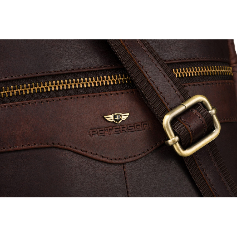 Peterson Férfi Bőr Oldaltáska Ptn 711-Opu-4710 Brown - Barna - Image 3