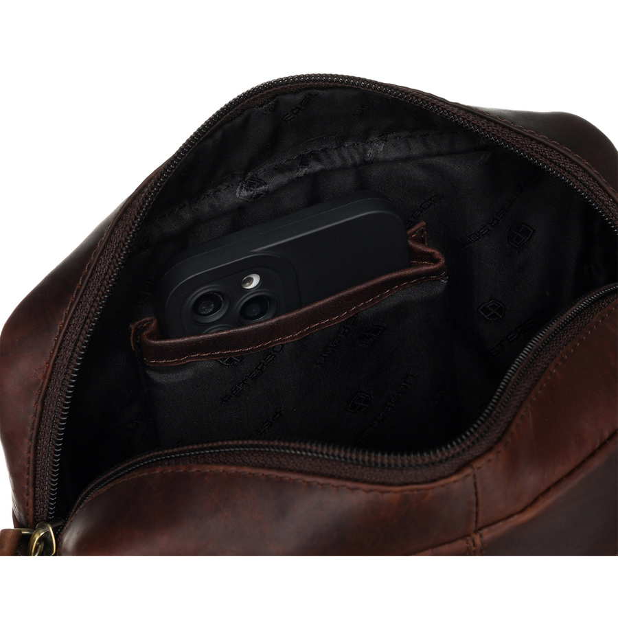 Peterson Férfi Bőr Oldaltáska Ptn 711-Opu-4710 Brown - Barna - Image 4