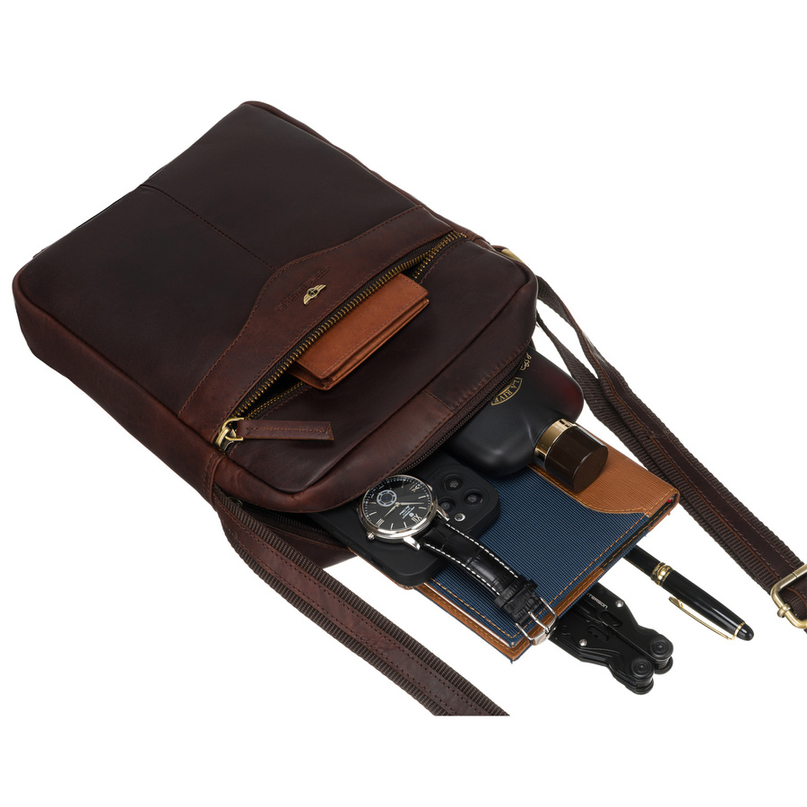 Peterson Férfi Bőr Oldaltáska Ptn 711-Opu-4710 Brown - Barna - Image 8