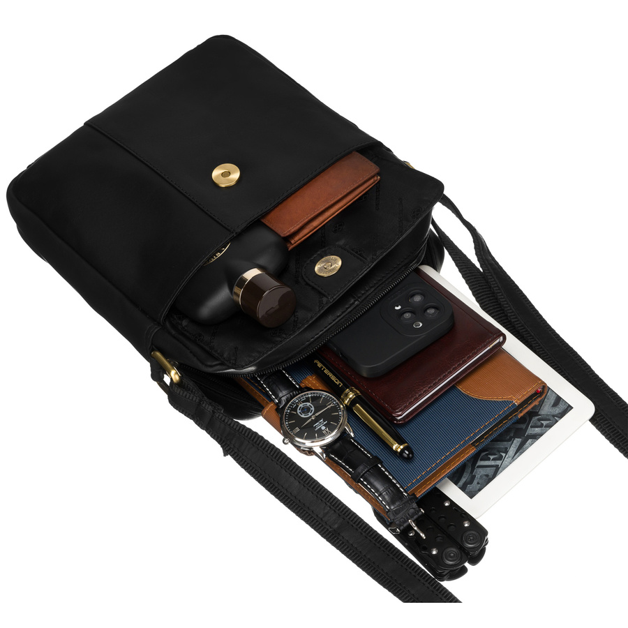 Peterson Férfi Bőr Oldaltáska Ptn 719-Opu-4727 Black - Black - Image 8