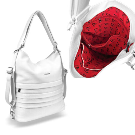 Zellia Női Válltáska/Hátizsáká Alakítható Hz-111 Pearl White - Fehér - Gyöngyházas