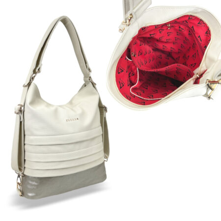 Zellia Női Válltáska/Hátizsáká Alakítható Hz-111 Beige-Arany - D217 -