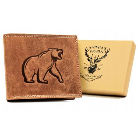 Férfi bőr pénztárca -N992-CHM-BEAR-1782 C- Barna-