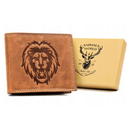 Férfi bőr pénztárca N992-CHM-LION-1768 C- - Barna-