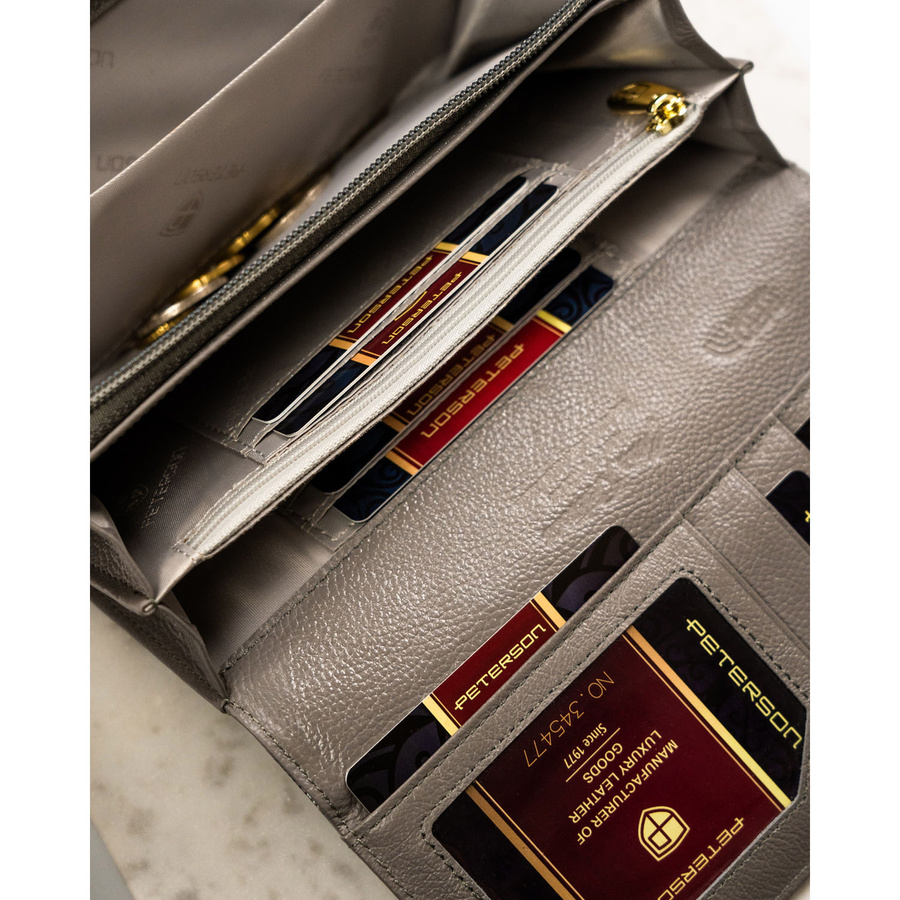 Peterson Női Bőr Pénztárca PTN 42106-BF-0476 Silver - Image 11