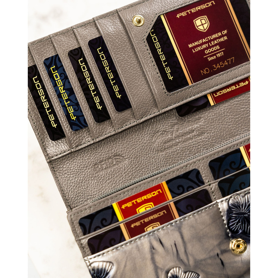 Peterson Női Bőr Pénztárca PTN 42106-BF-0476 Silver - Image 9
