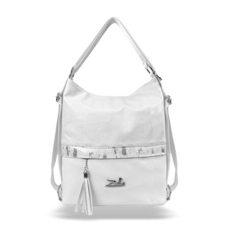 Zellia Női Válltáska/Hátizsáká Alakítható 24040 Fehér-Ezüst - Csillámos -