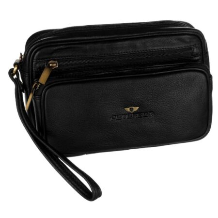 Peterson Férfi Bőr Autóstáska -PTN 1056-NDM-1435 BL- FEKETE-