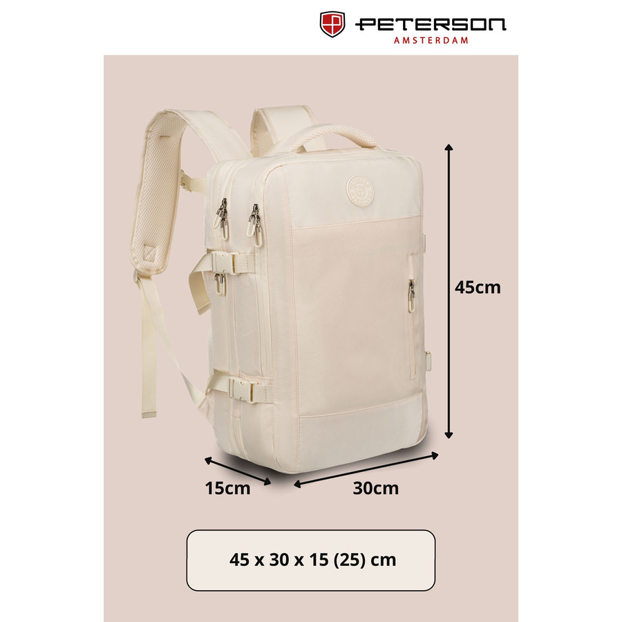 Peterson Hátizsák Ptn 24421-6170 Ecru - 45 X 30 X 25 Cm - Image 3