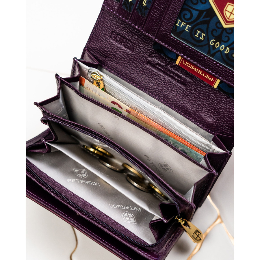 Peterson Női Pénztárca - Echo És Természetes Bőr Ptn Ps112-Hnl-2920 Purple - Image 10