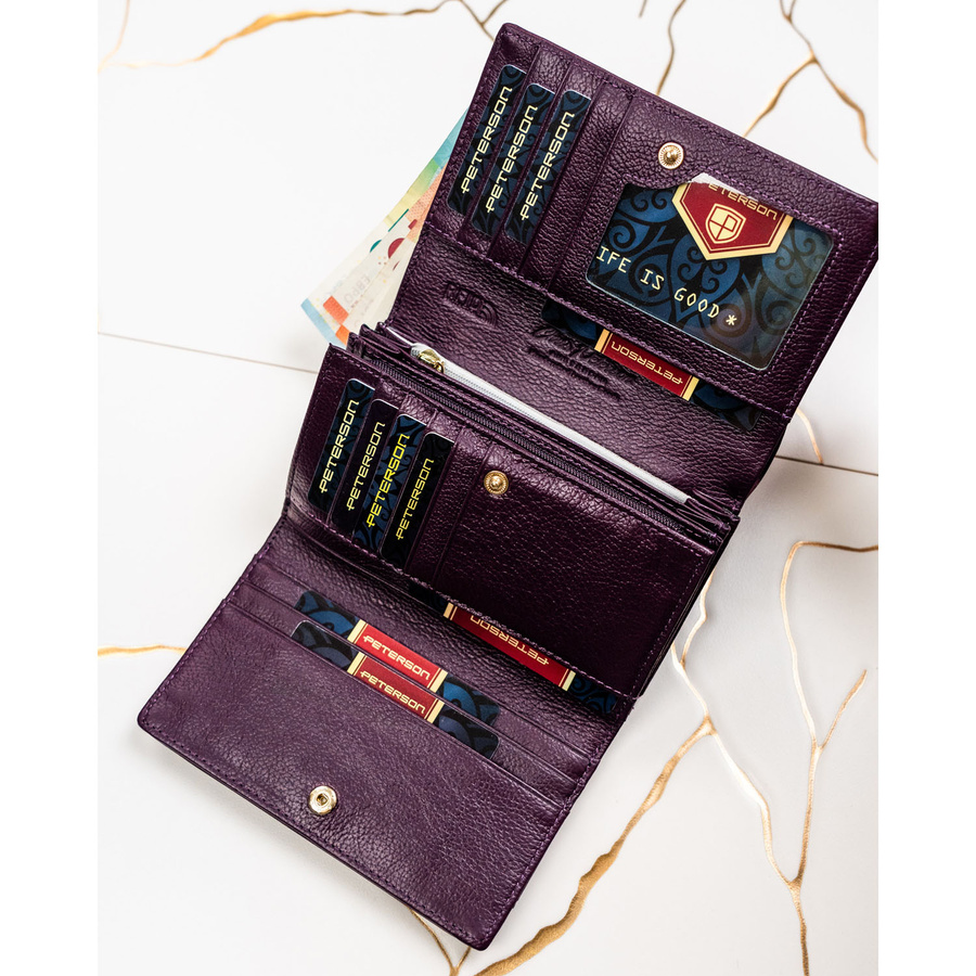 Peterson Női Pénztárca - Echo És Természetes Bőr Ptn Ps112-Hnl-2920 Purple - Image 8
