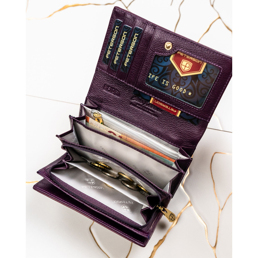 Peterson Női Pénztárca - Echo És Természetes Bőr Ptn Ps112-Hnl-2920 Purple - Image 9