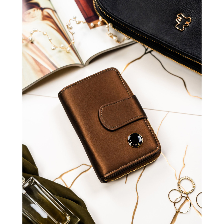 Peterson Női Pénztárca - Echo És Természetes Bőr Ptn Ps115-Hnl-2944 Brown - Image 3