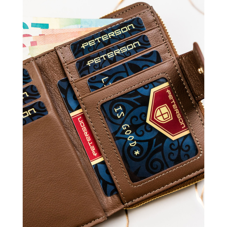 Peterson Női Pénztárca - Echo És Természetes Bőr Ptn Ps115-Hnl-2944 Brown - Image 8