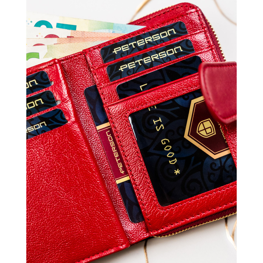 Peterson Női Pénztárca - Echo És Természetes Bőr Ptn Ps115-Hnl-2968 Red - Image 8