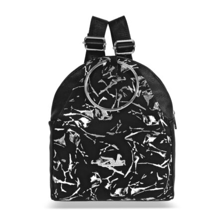 Zellia Női Hátizsák 22090 Fekete-Ezüst - Leaf -