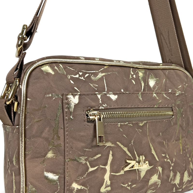 Zellia Női Oldaltáska Zlb303 Taupe - Leaf - - Image 4