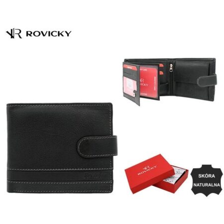 Rovicky Férfi Bőr Pénztárca -N992L-NDM-2864 BLACK- Fekete