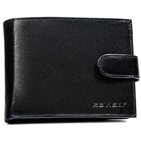 FÉRFI BŐR PÉNZTÁRCA -N304L-304L-GA-BL-2938 BLACK- Fekete-
