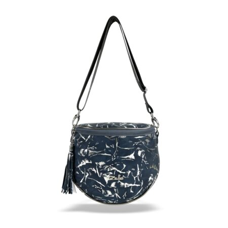 Zellia Női Oldaltáska Zlb12 Sötét Kék-Ezüst - Leaf -