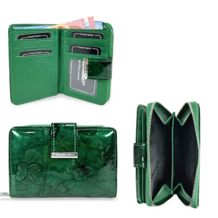 Jennifer Jones Női Bőr Pénztárca 5198-14 Zöld - Pillangós