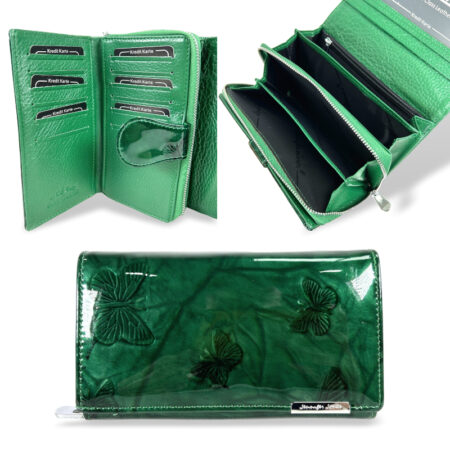 Jennifer Jones Női Bőr Pénztárca 5261-14 Zöld Pillangó