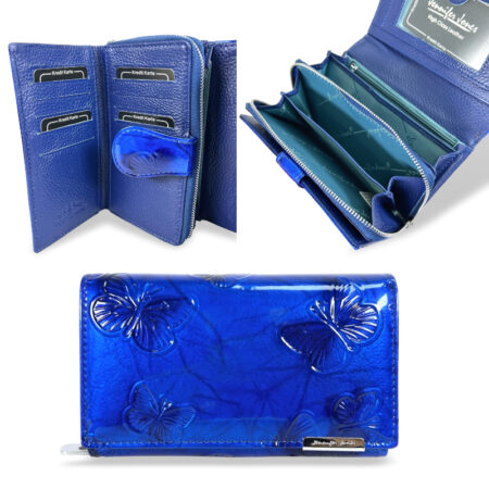 Jennifer Jones Női Bőr Pénztárca 5261-14 Kék Pillangó