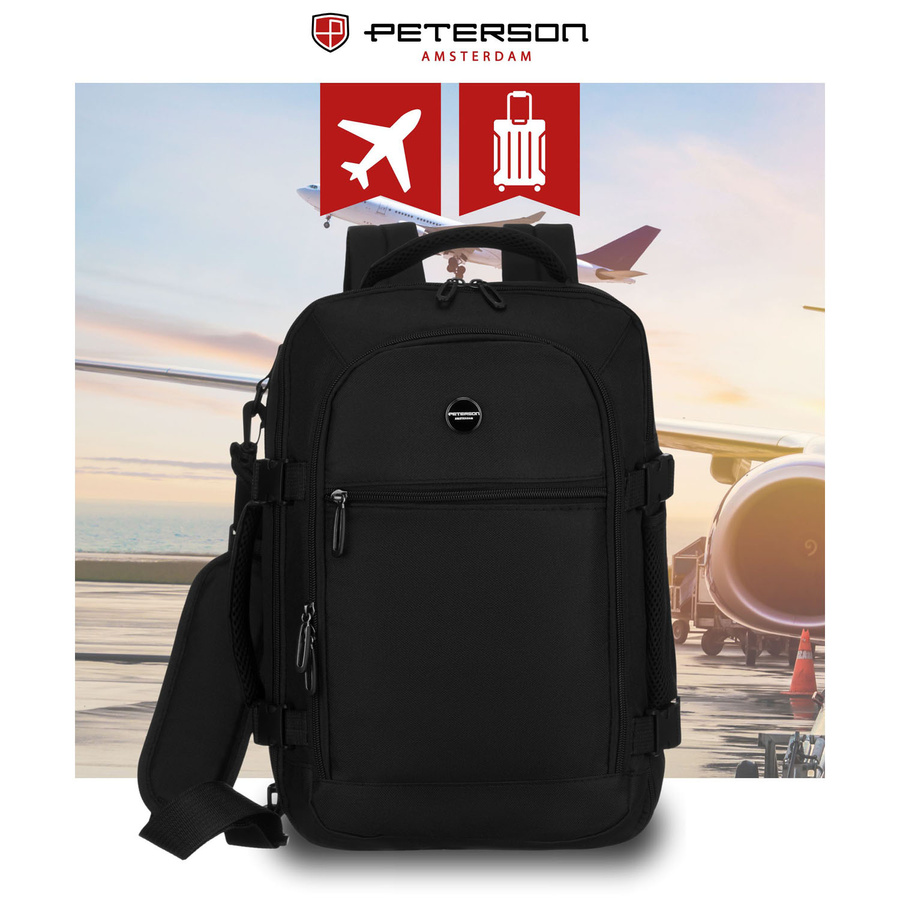 Peterson Hátizsák - Kézipoggyász - Ptn Gawron-6-9621 Black - 40 X 25 X 20 Cm - - Image 4