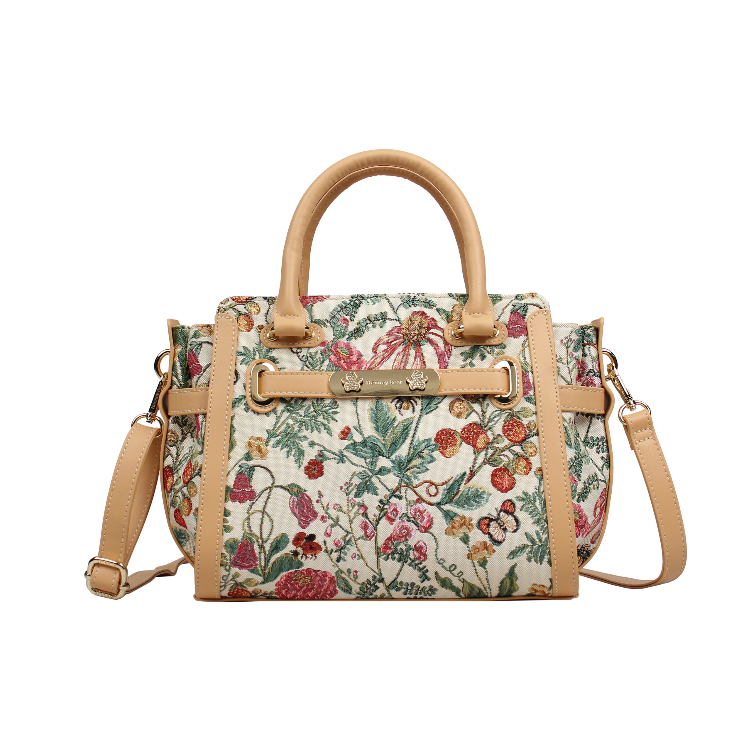 Henney Bear, H-041-FLORAL SUMMER BEIGE, Válltáska, Kézitáska