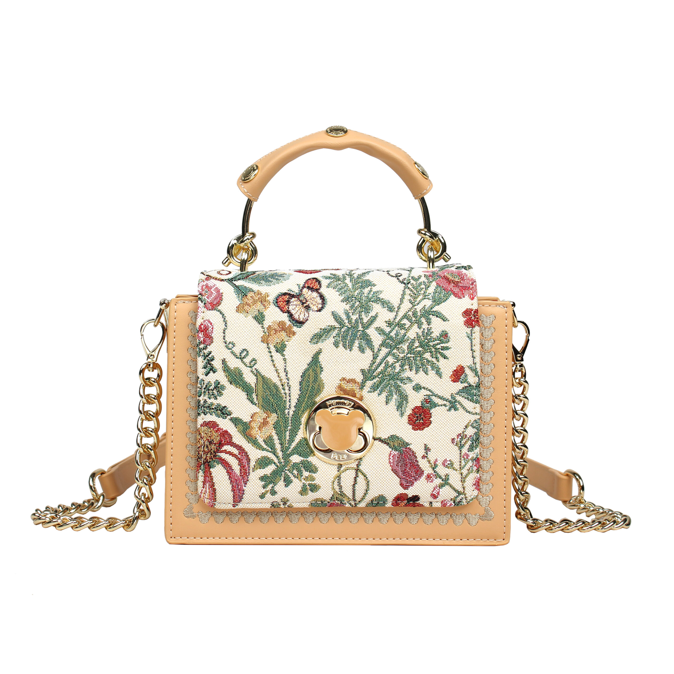 Henney Bear, H-495-FLORAL SUMMER BEIGE, Válltáska, Kézitáska