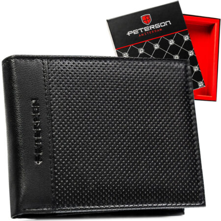 Peterson Férfi Bőr Pénztárca Ptn N992-Dot-9578 Black - Fekete