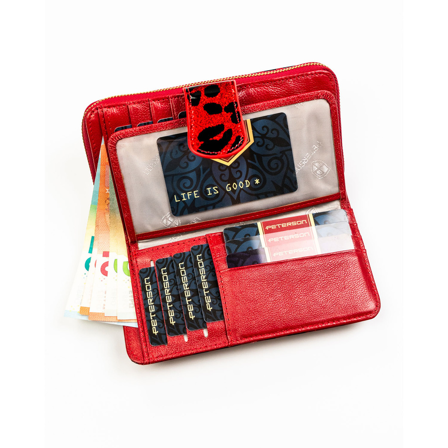 Peterson Női Pénztárca - Echo És Természetes Bőr Ptn Ps116-Pds Red - Piros - Image 6