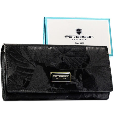 Peterson Női Pénztárca - Echo És Természetes Bőr Ptn Ps401-Mlf-2463 Black - Fekete