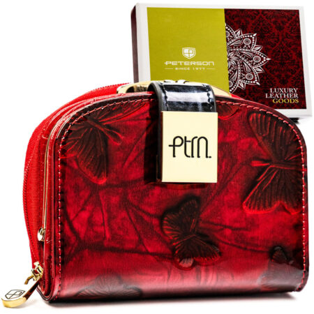 Peterson Női Bőr Pénztárca Ptn 43972-Nbf-7138 Red-Black - Piros-Fekete