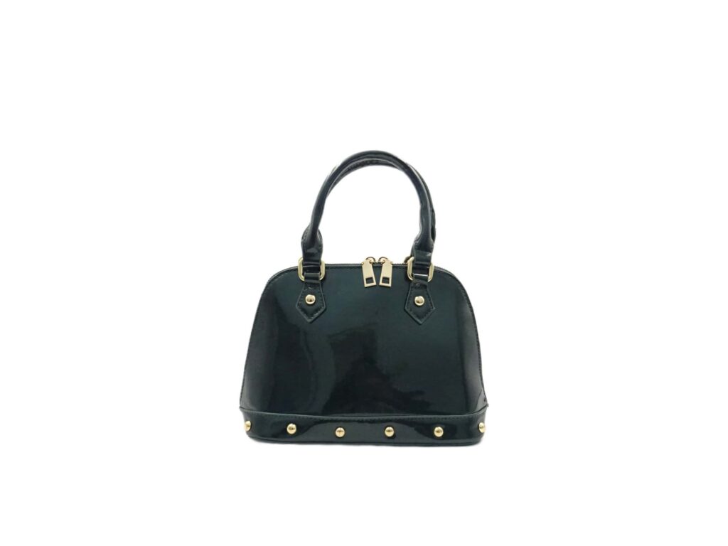 Sara Moda- Kézitáska- Kis méret- Szegecselt- SM2172- Fekete Lakk- - Image 2