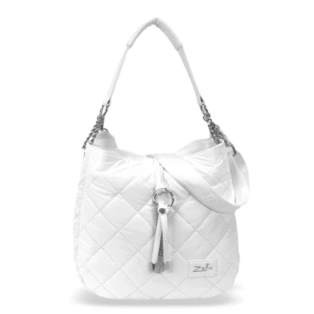 Zellia Női Válltáska 22117 Fehér Matt - Steppelt -